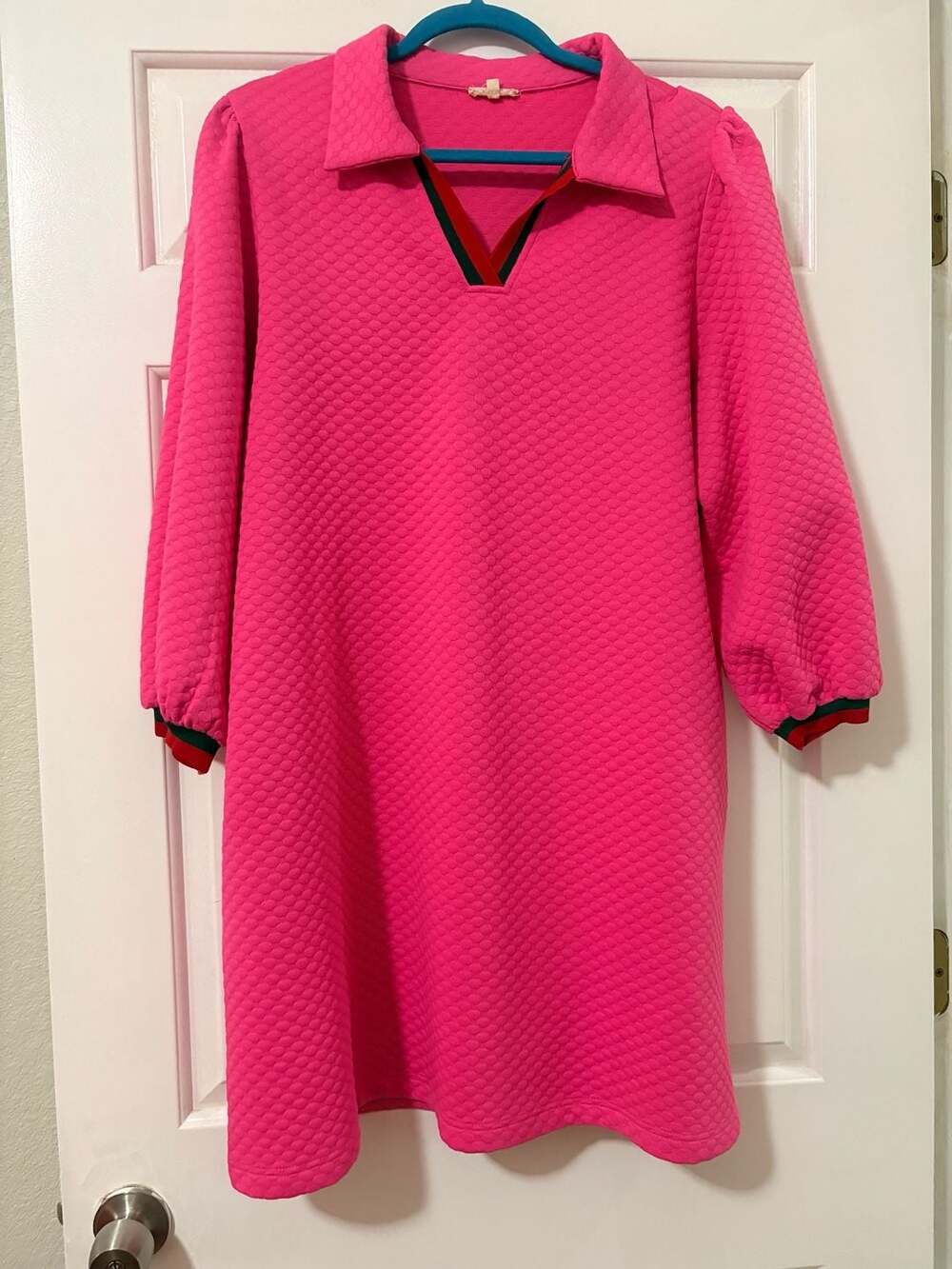 Michelle McDowell Evelyn Mini Dress Pink Textured Quilted Shift